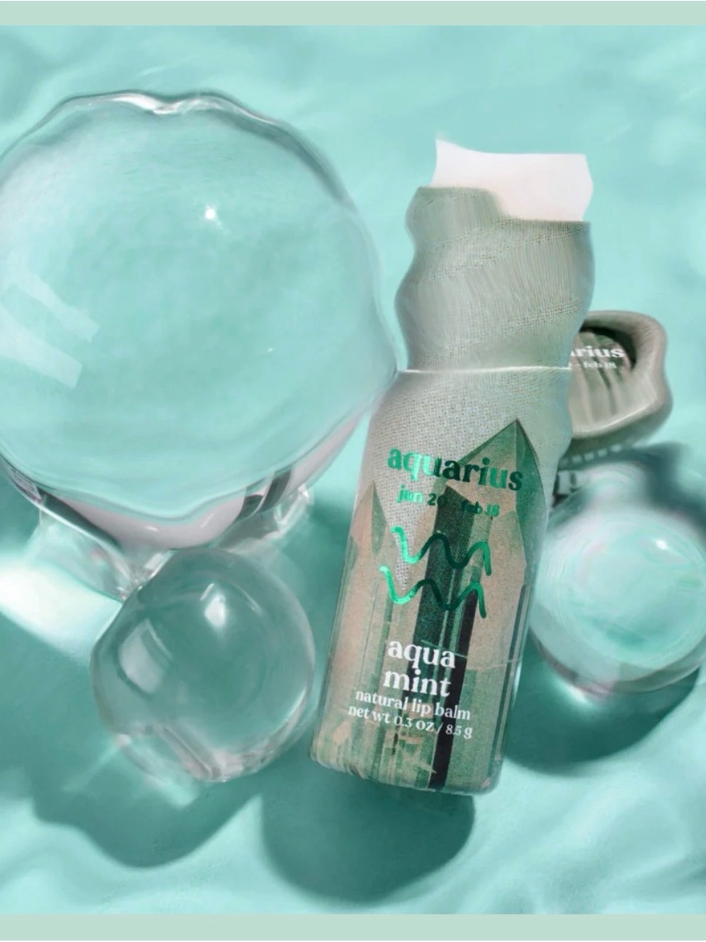 Poppy and Pout Lip Balm Aquarius- Aqua Mint